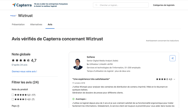 étape 1 capterra avis