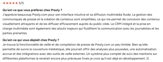 Prezly avis G2