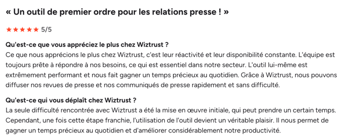 Wiztrust avis G2